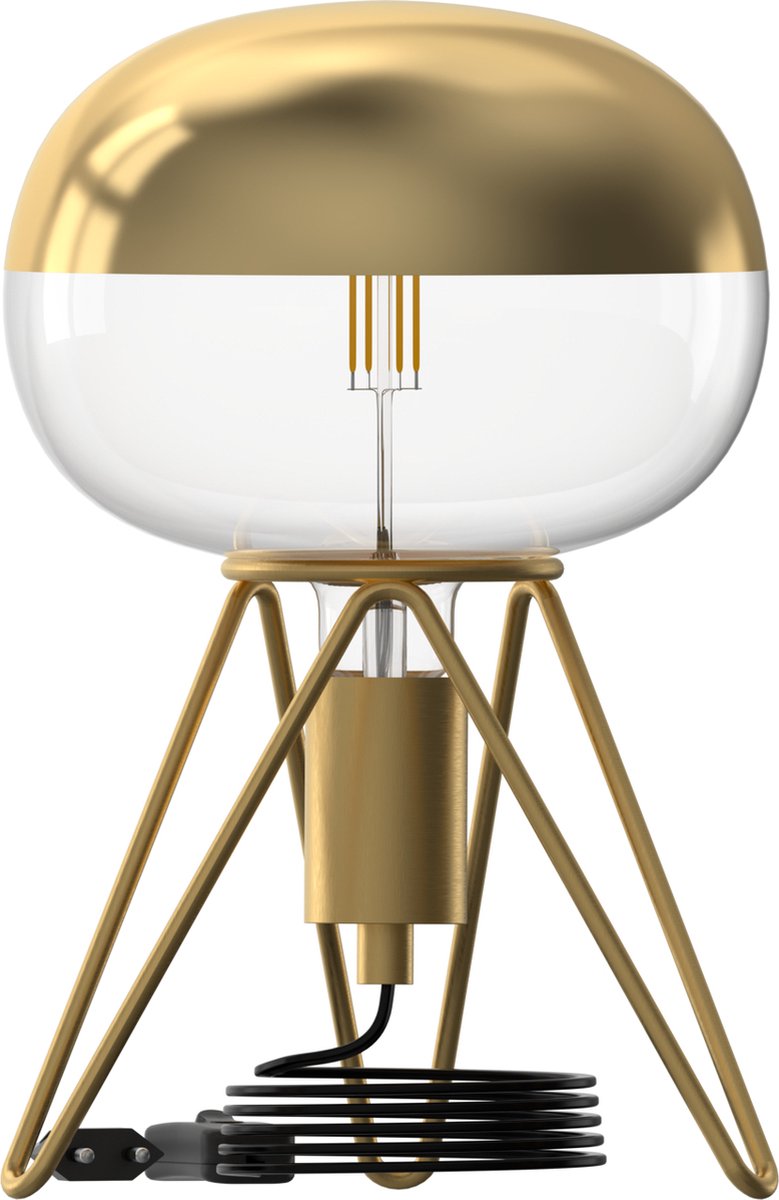 Calex tafellamp tripod - industrieel - e27 fitting - goud - excl. lichtbron