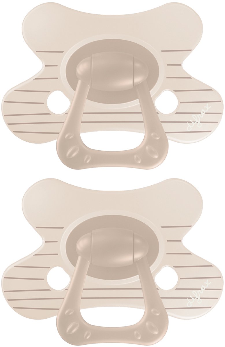 Difrax fopspeen natural - 6 tot 12 maanden - bruine strepen - 2 stuks