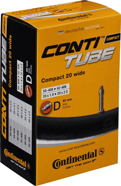 Continental compact 20 wide - binnenband fiets - hollands ventiel - 40 mm - 20 x 1.90 - 2.5