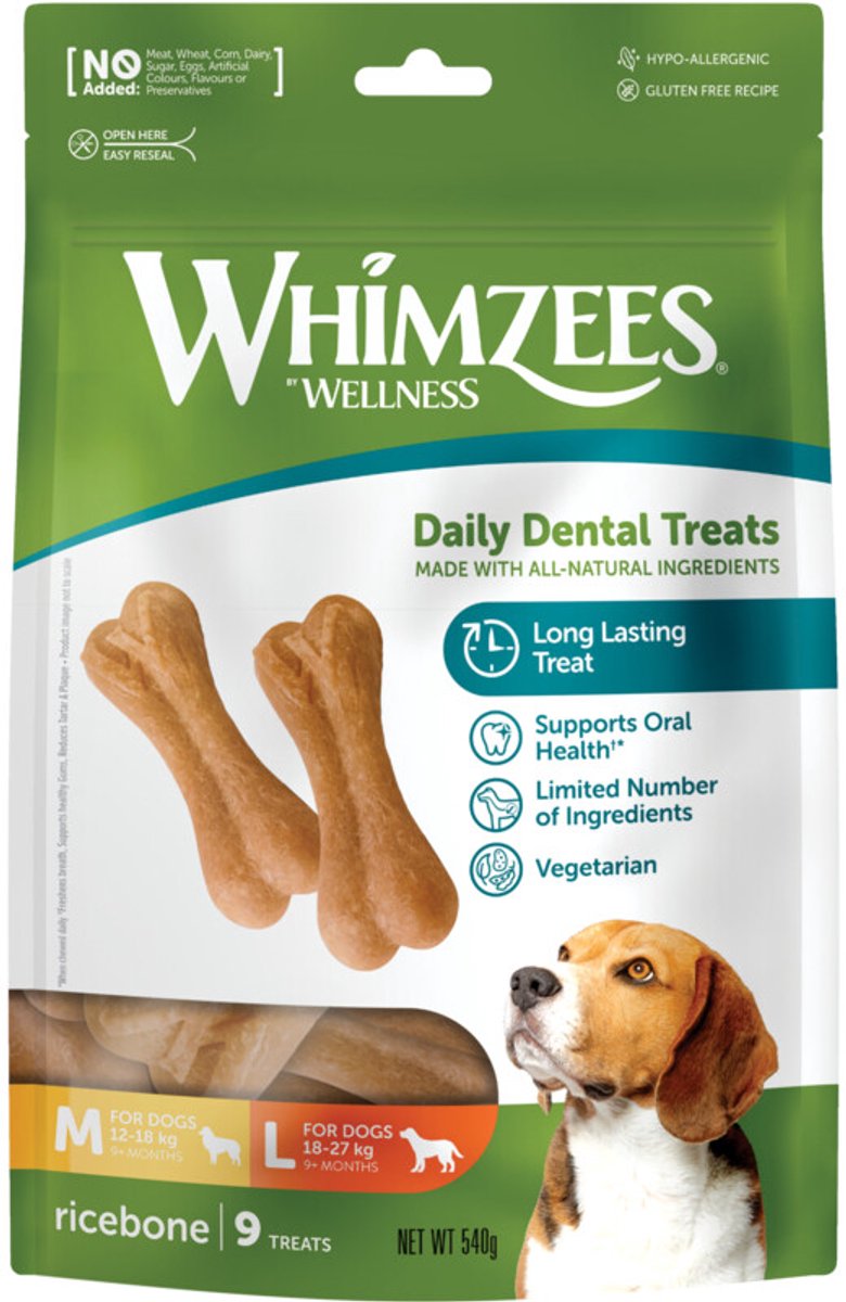 Whimzees rice bone voordeelverpakking 9 stuks