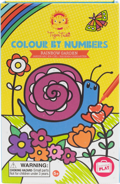Tiger tribe kleurboek kleuren op nummer incl. stiften - regenboog tuin