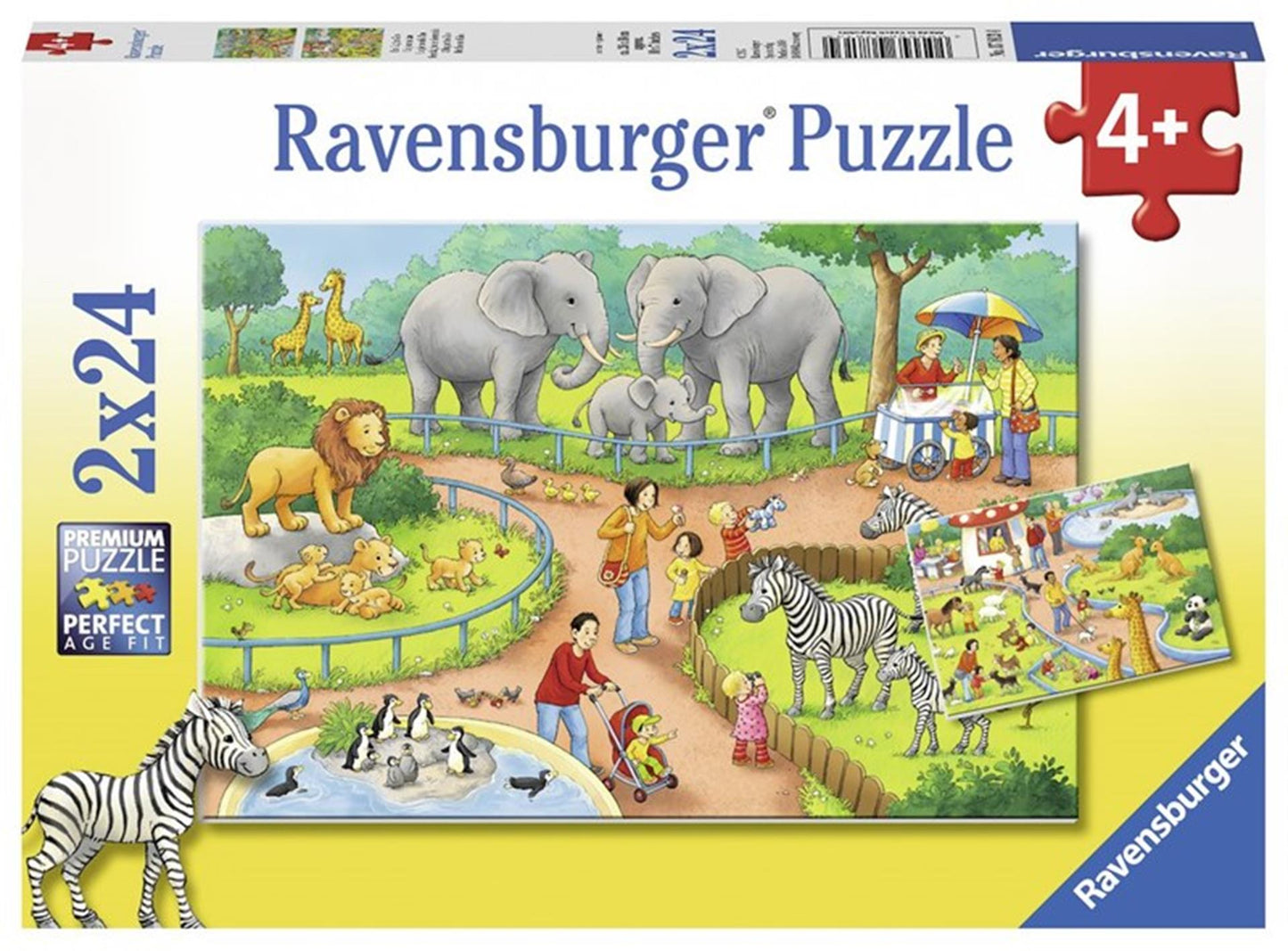 Ravensburger puzzel 2x24st. dag in de dierentuin
