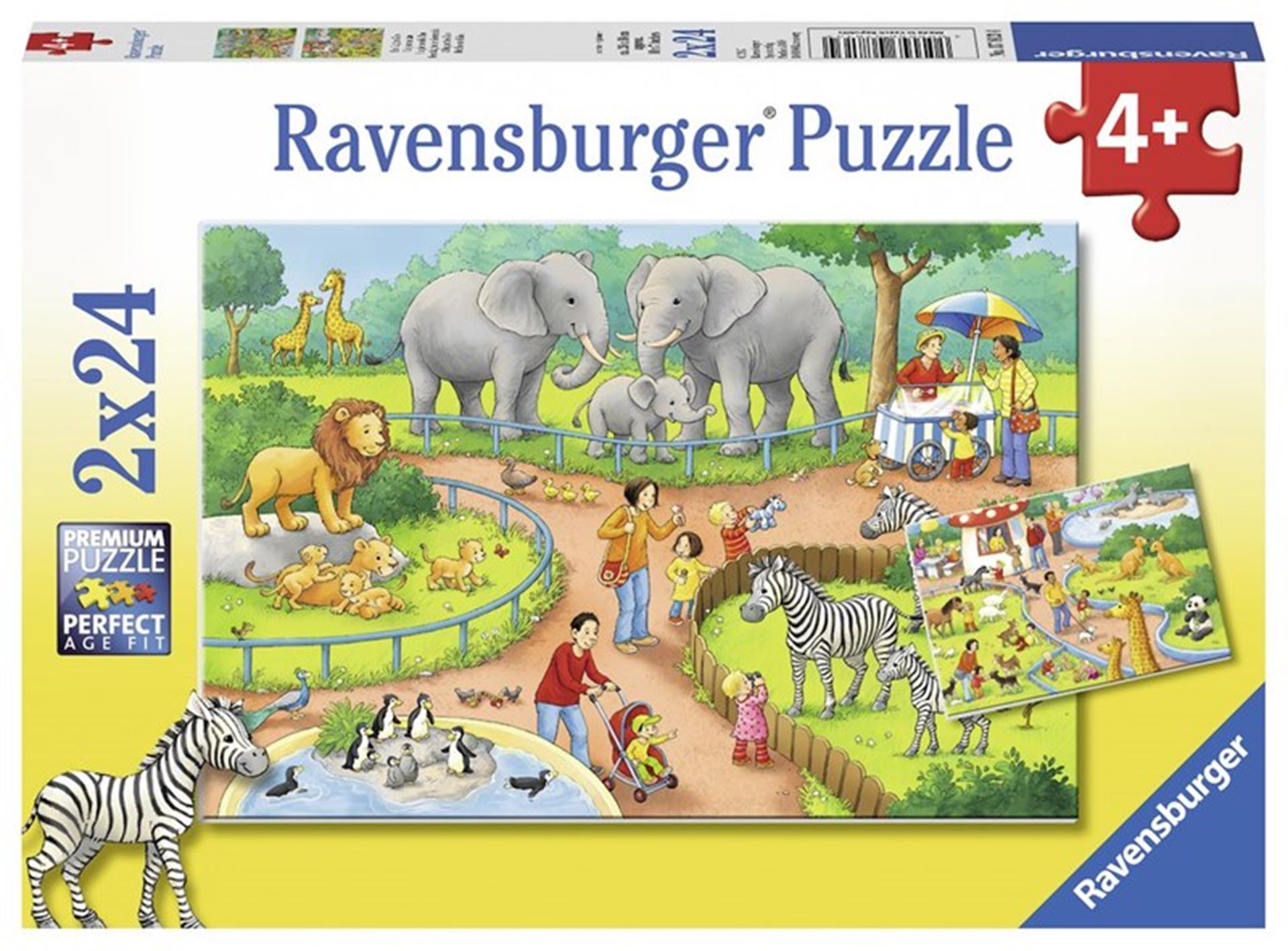 Ravensburger puzzel 2x24st. dag in de dierentuin