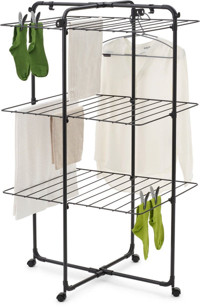 Brabantia hangon droogtoren - 23 m - inklapbaar wasrek - matt black