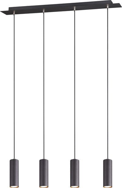 Trio marley - hanglamp - zwart mat - excl. 4x gu10 3w - aanpasbaar in de hoogte