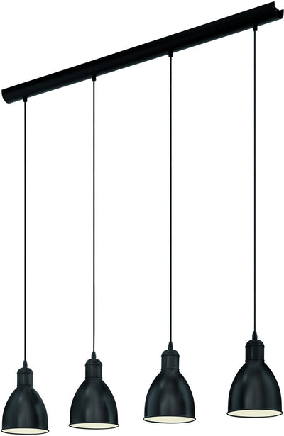 Eglo priddy hanglamp - e27 - 97,5 cm - zwart wit