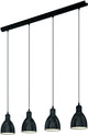 Eglo priddy hanglamp - e27 - 97,5 cm - zwart wit