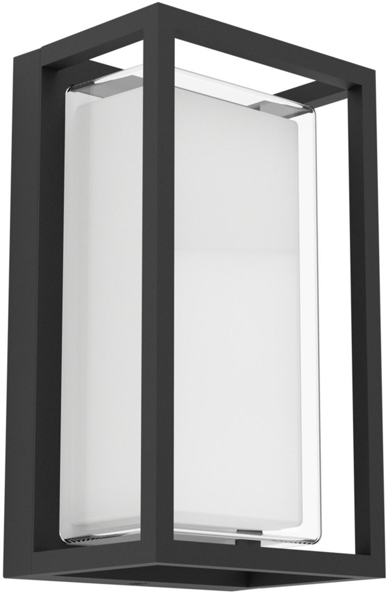 Eglo genovese wandlamp buiten - sensor - 24 cm - zwart helder - instelbaar wit licht (warm, neutraal en daglicht)