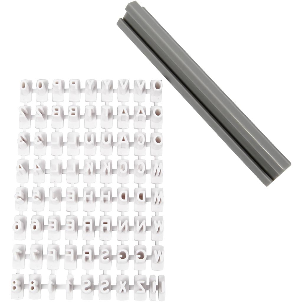 Creativ company stempelset van rubber, letters, cijfers, h: 6 mm, wit, 1 set