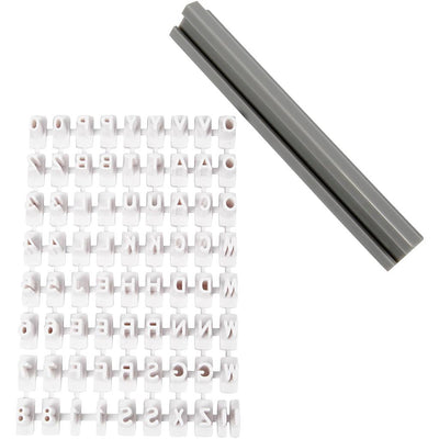 Creativ company stempelset van rubber, letters, cijfers, h: 6 mm, wit, 1 set