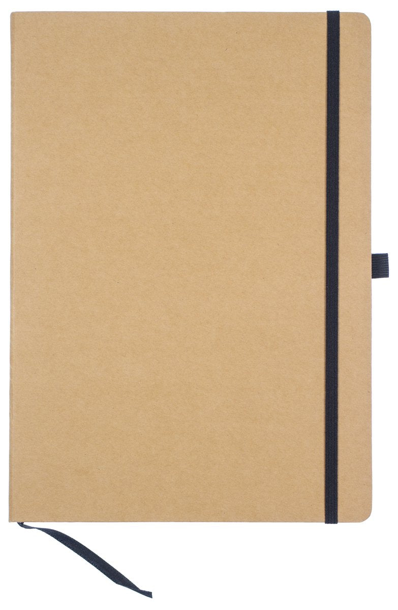 Kangaro notitieboek - a4 - kraft - met lijn - met elastiek, lint en penlus - k-552161