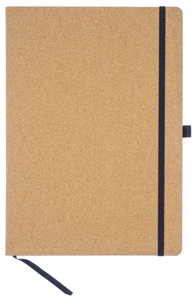 Kangaro notitieboek - a4 - kurk - met lijn - met elastiek, lint en penlus - k-552361