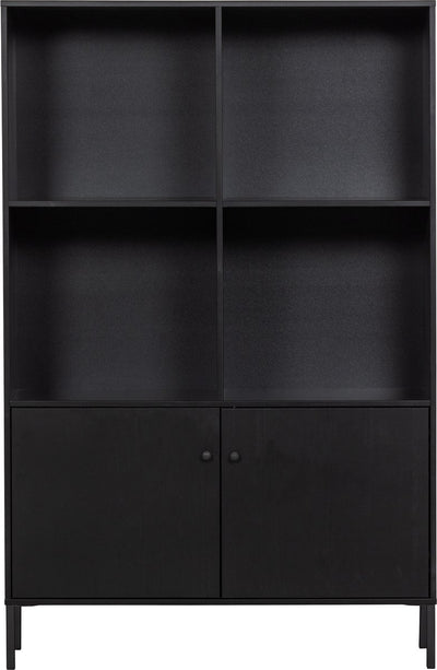 Woood xam open kast - grenen - zwart - 155x107x39