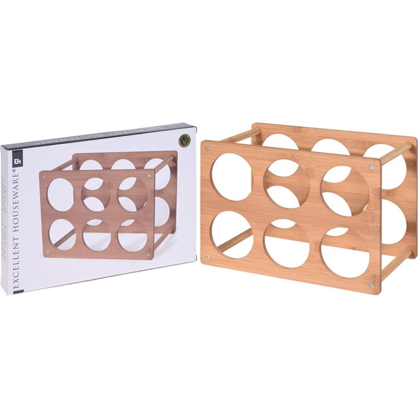 Excellent houseware wijnrek bamboe voor 6 flessen