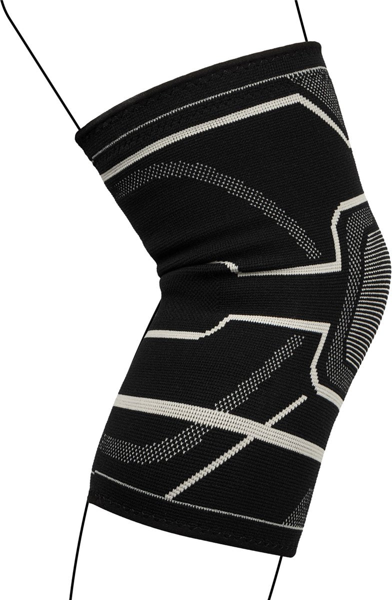 Avento knie bandage - compressie - zwart zilvergrijs - maat s m