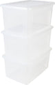 Iris clearbox opbergbox - 50l - kunststof - transparant - set van 3