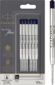 Parker balpenvulling - medium punt - zwarte quinkflow-inkt - 10 stuks