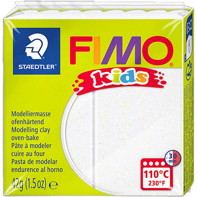 FIMO Kids Boetseerklei Wit Glitter, 42gr