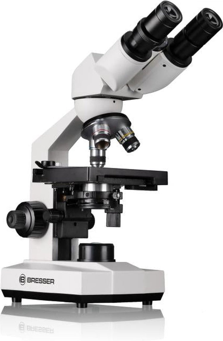 Bresser erudit basic bino microscoop 40x-400x – binoculair, led verlichting, smartphone adapter koffer – voor school hobby
