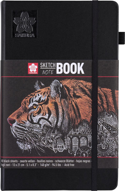 Sakura schets notitieboek 13 x 21 cm 80 pagina's zwart papier 140g
