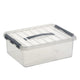 Sunware q-line opbergbox large transparant 12 liter 30x40x14cm a4 bodemmaat