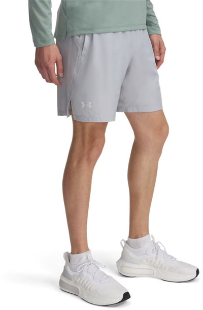 Under armour ua launch 7'' shorts-gry heren sportbroek - mod grijs wit reflective