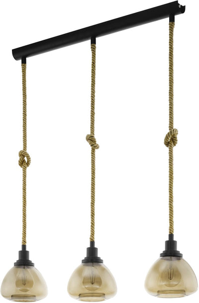 Eglo rampside hanglamp - 3 lichts - e27 - zwart