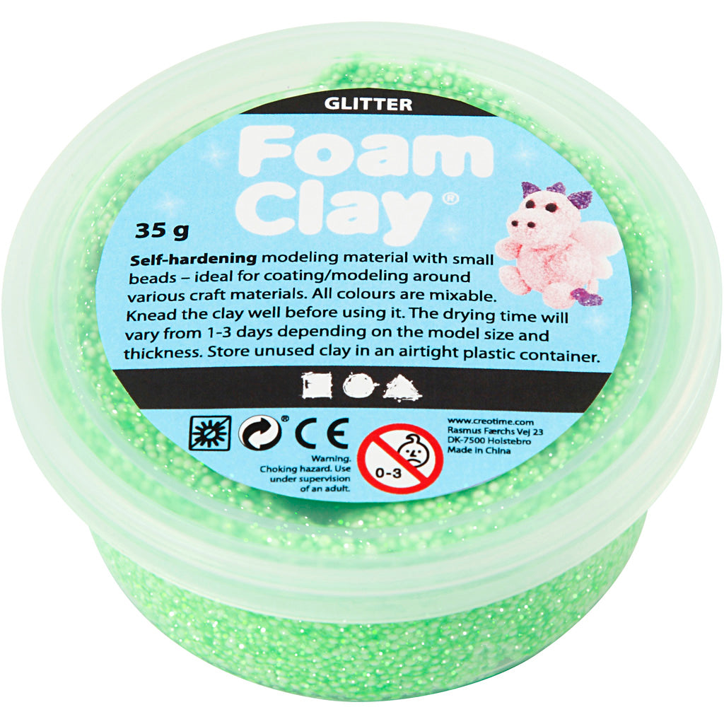 Creativ company foam clay glitter 35gr - groen