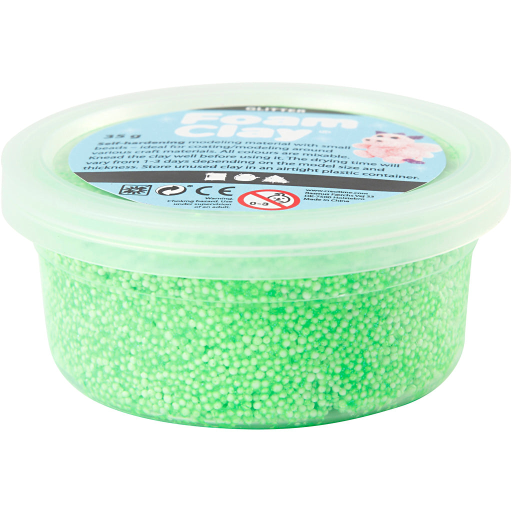 Creativ company foam clay glitter 35gr - groen