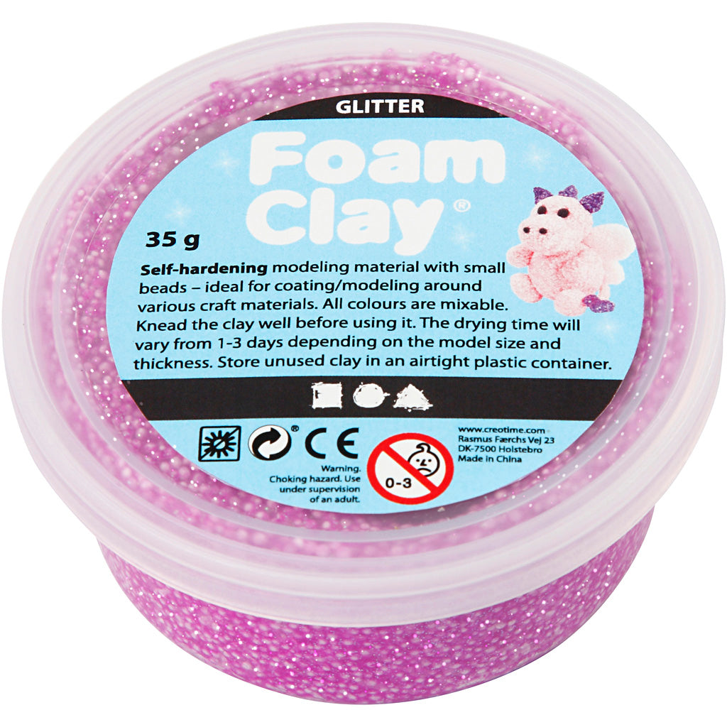 Creativ company foam clay glitter 35gr - paars