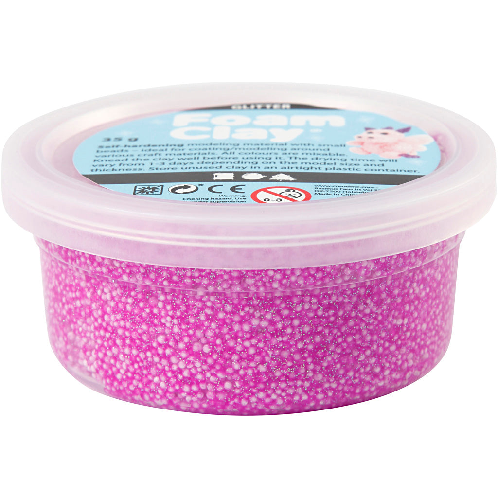 Creativ company foam clay glitter 35gr - paars
