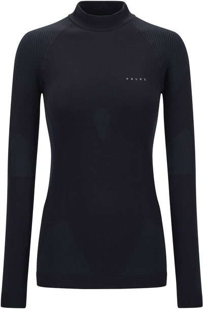 Falke warm turtleneck sneldrogend functioneel functioneel shirt met lange mouwen dames zwart - maat s