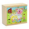 Houten rijgpuzzel boerderij, set van 4
