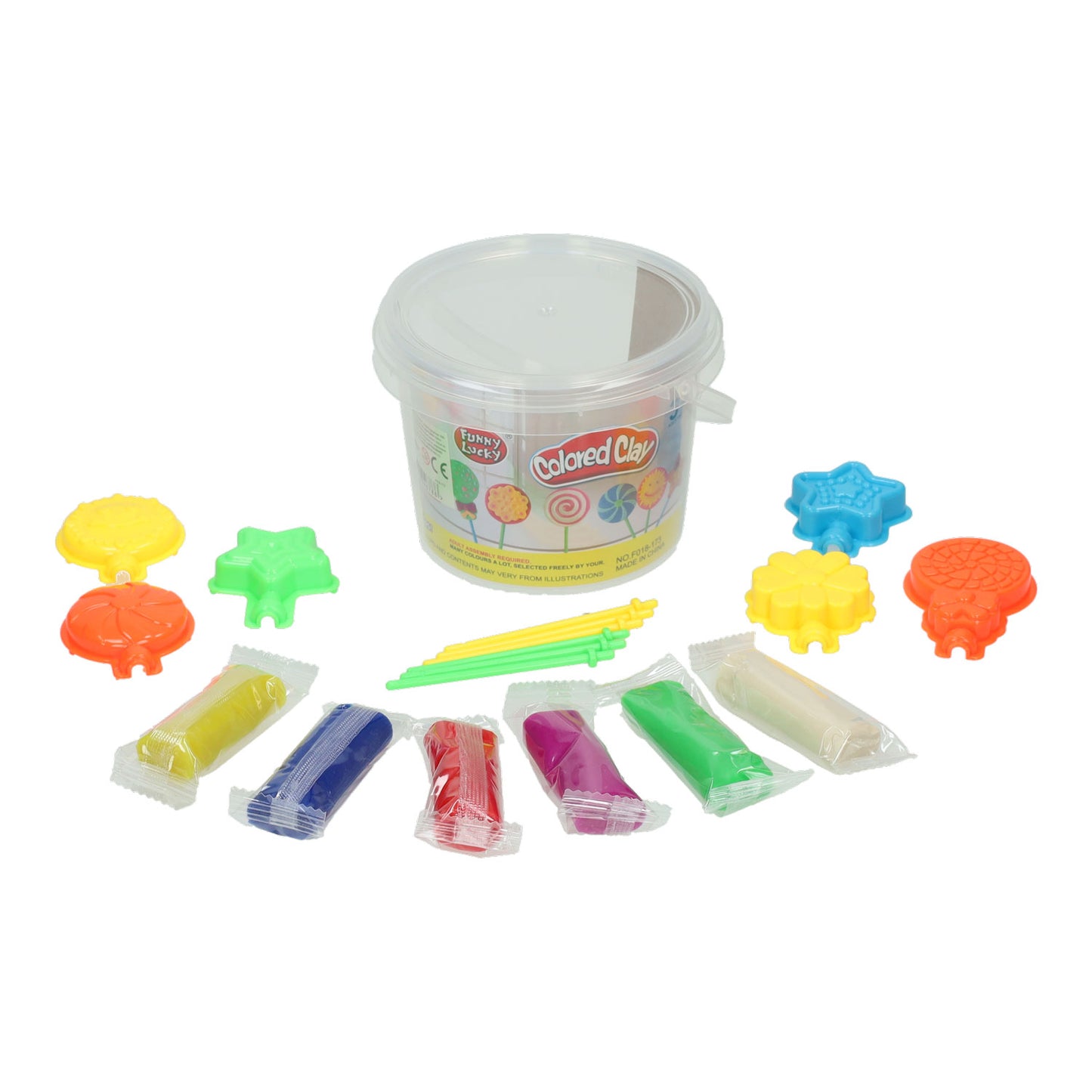 Kleiset in opbergbox lolly's maken - 6 kleuren klei