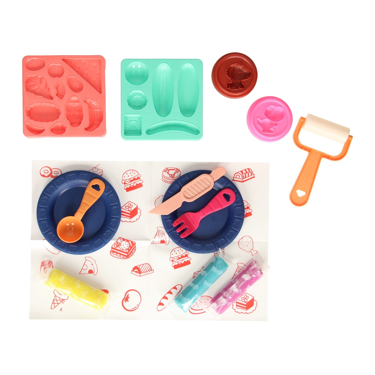 Merkloos sans marque kleiset luxe lunch - 5 kleuren klei