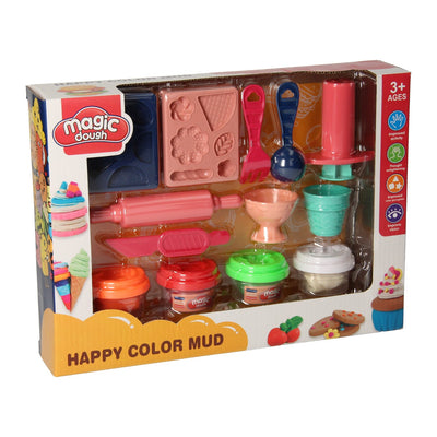 Lobbes speelgoed bv lobbes klei speelgoed set toetjes - 4 kleuren klei en accessoires.