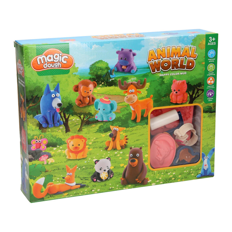 Kleiset dieren wereld - 6 kleipotjes