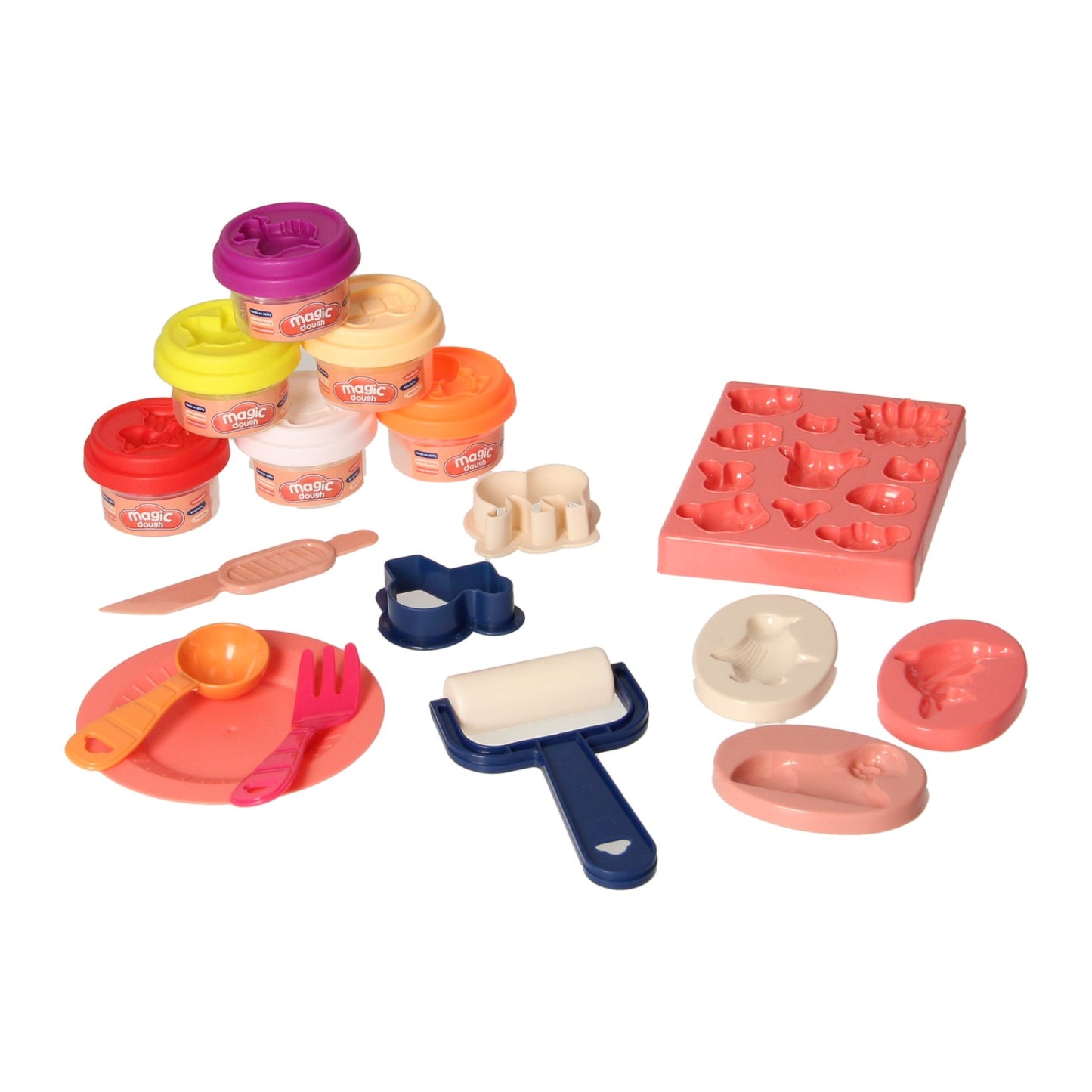 Kleiset dieren wereld - 6 kleipotjes