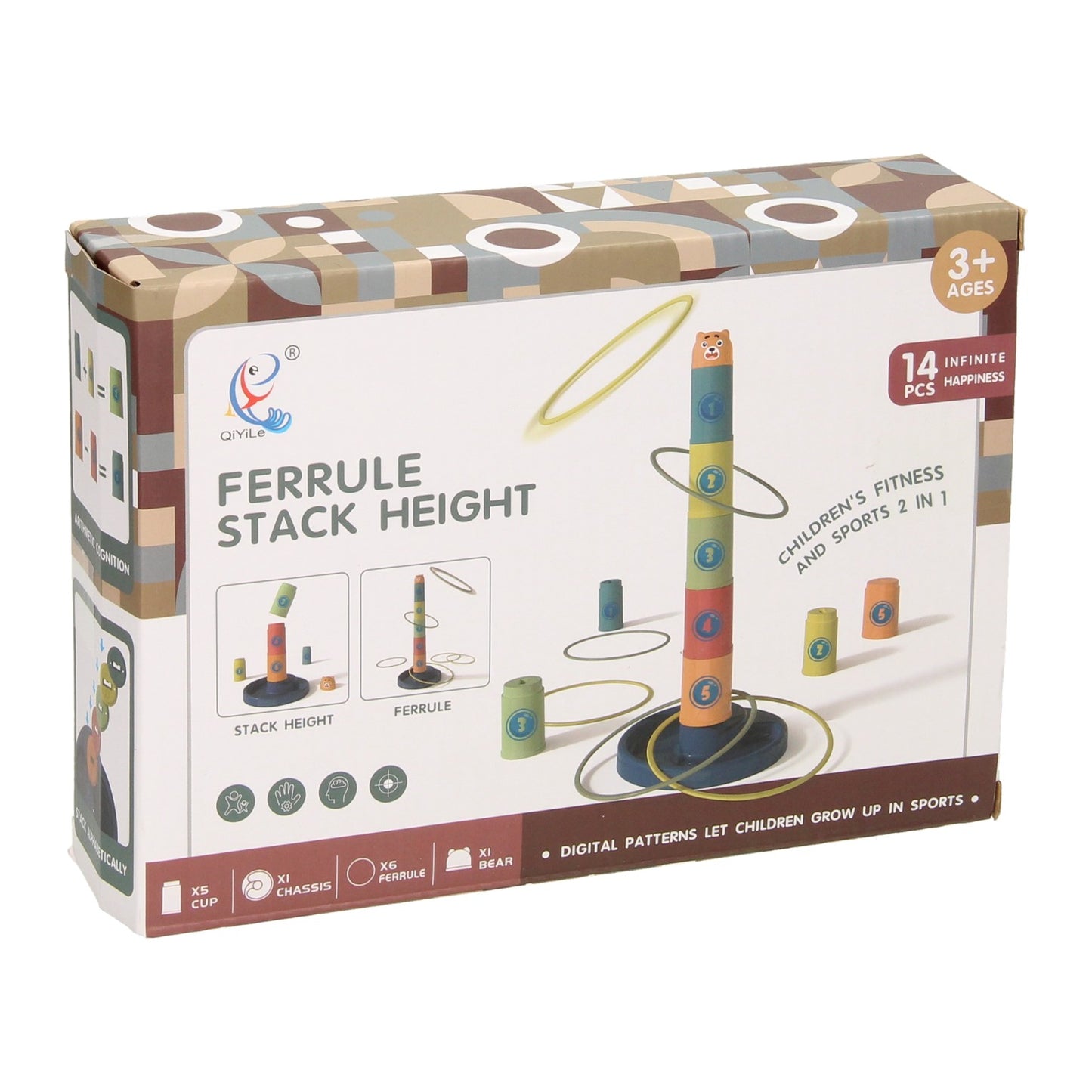 Stapeltoren en ringwerpspel 2in1