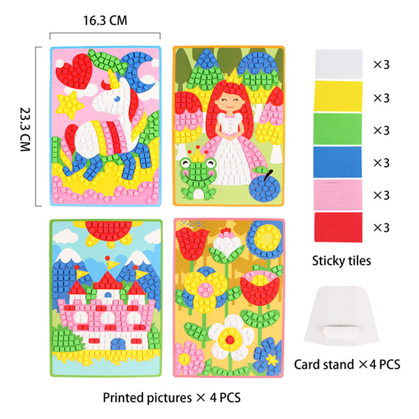 Mozaïek collage prinses knutselset