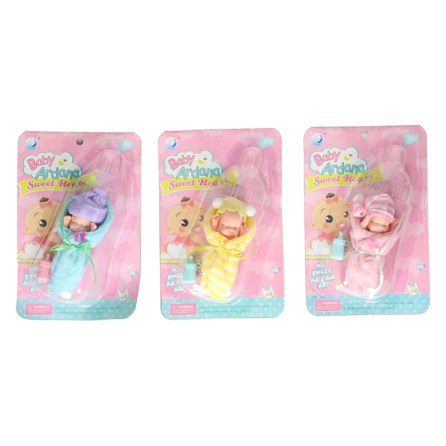 Mini popje in wikkeldoek