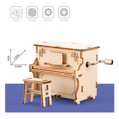 Lobbes houten bouwpakket wind up piano