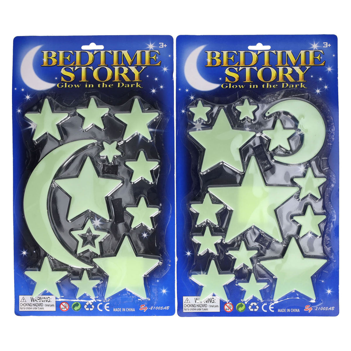 Glow in the dark set maan en sterren