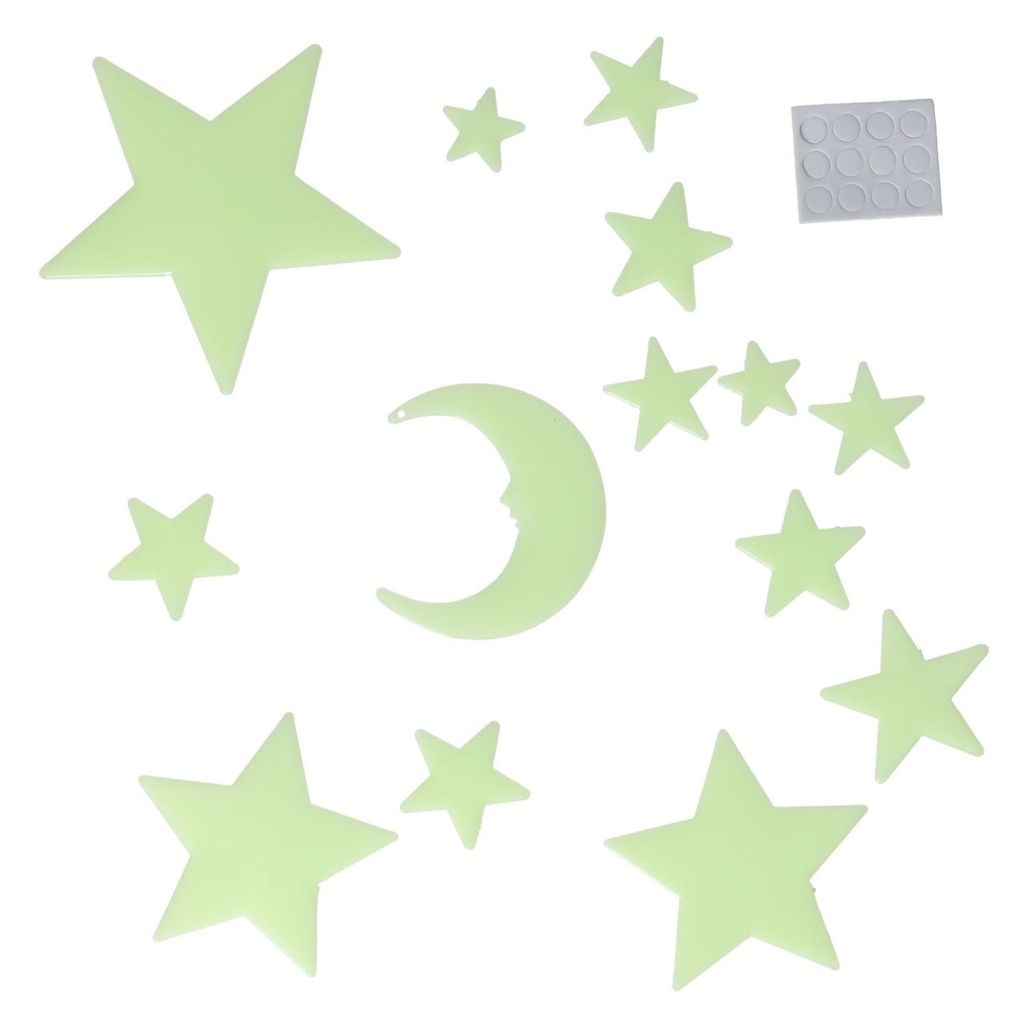 Glow in the dark set maan en sterren