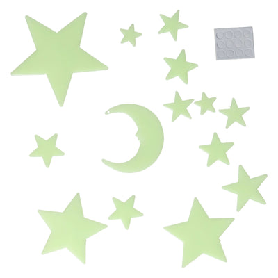 Glow in the dark set maan en sterren