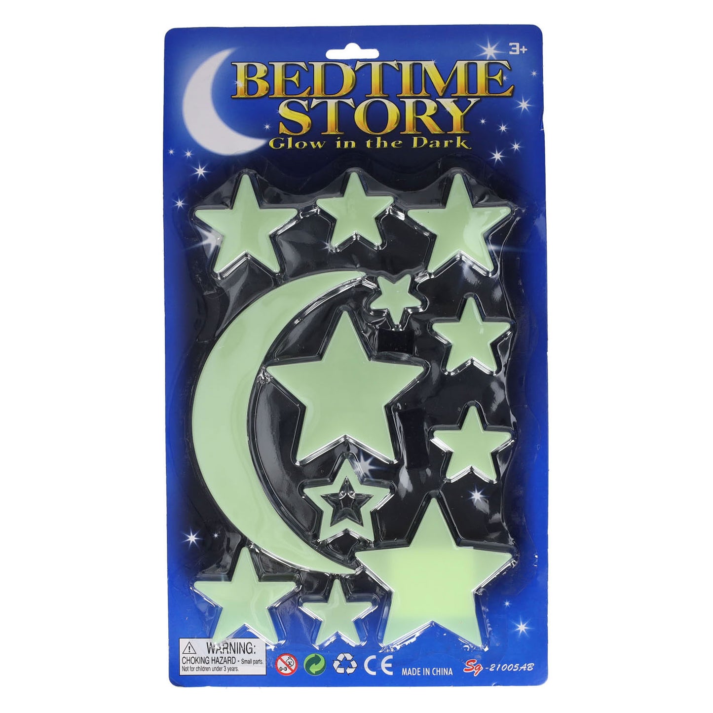 Glow in the dark set maan en sterren