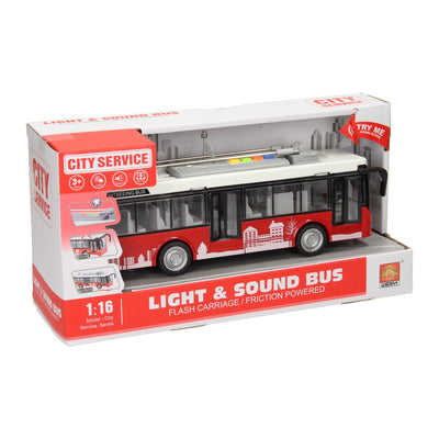 Lobbes speelgoed bv stadsbus met licht en geluid 1:16