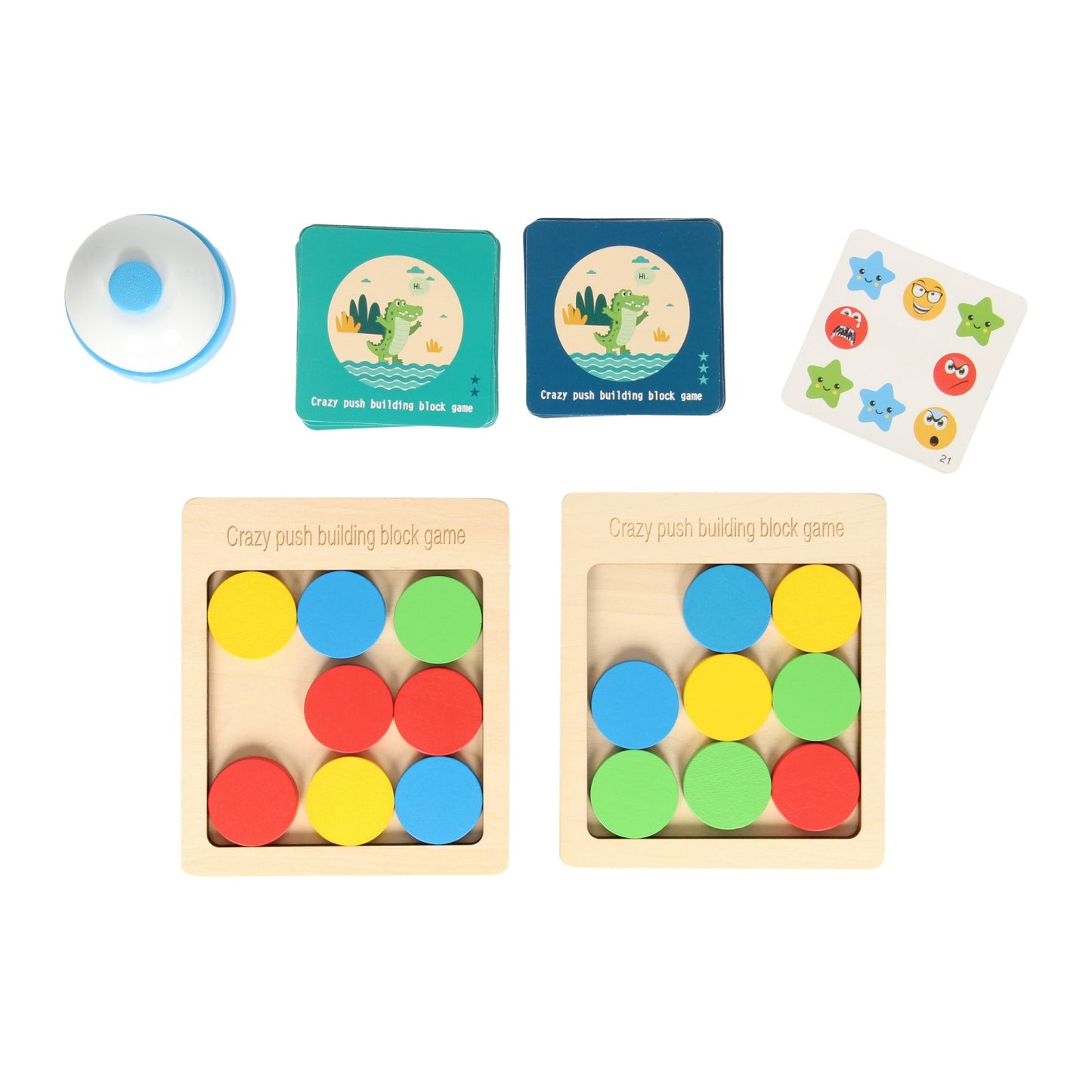 Merkloos sans marque houten schuifpuzzel duel met bel spel