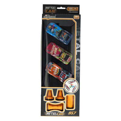Lobbes speelgoed bv raceauto backflip pull back set - 3st.