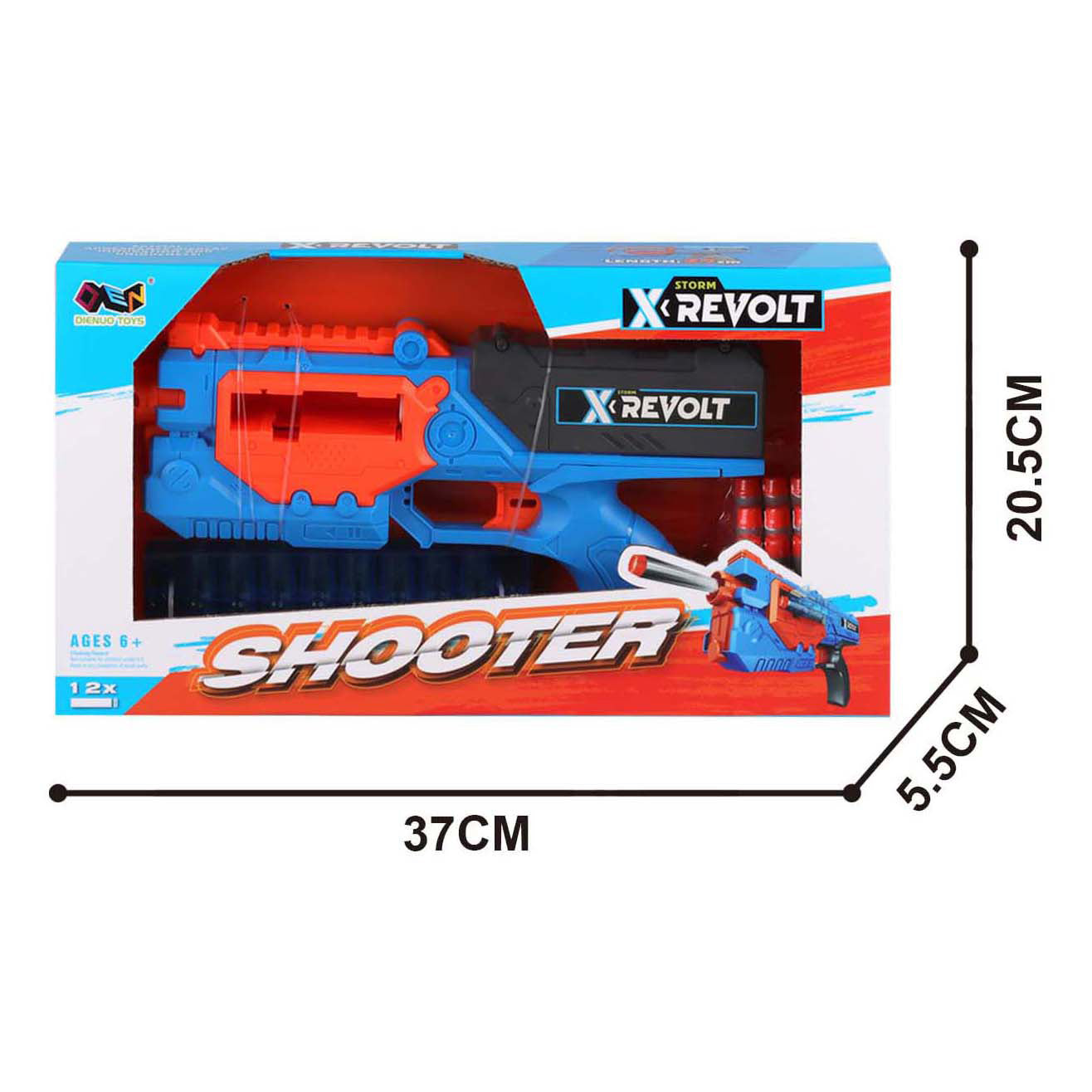 Lobbes speelgoed bv shooter x revolt - met 12 zachte pijlen